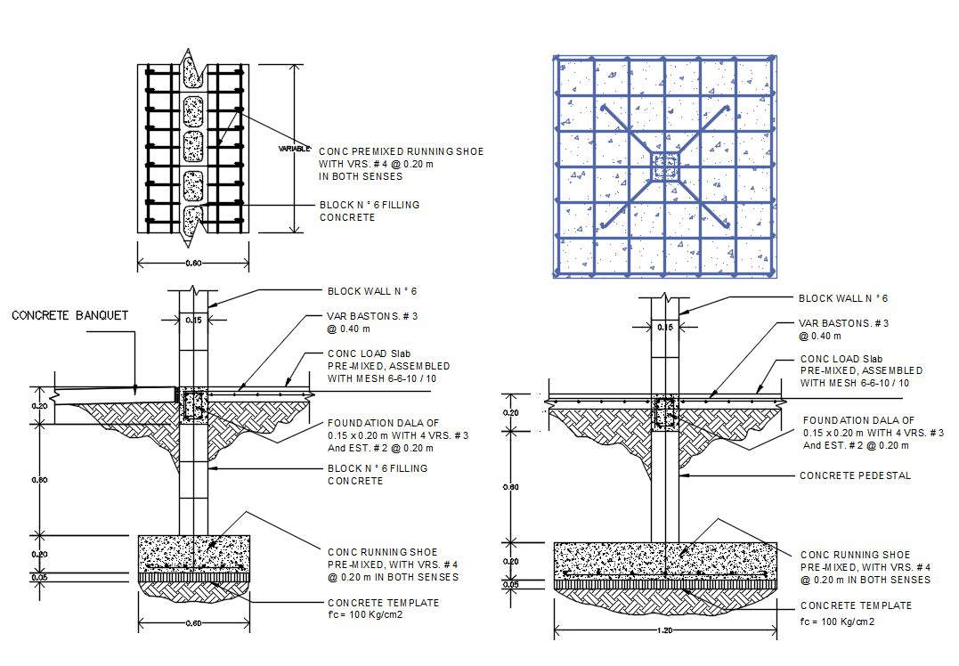 Footing Foundation Plan Autocad File Cadbull