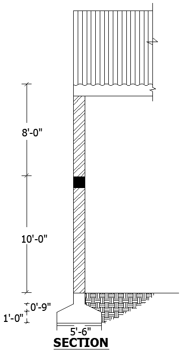 Footing and column section of the 1BHK house plan detail is given in ...