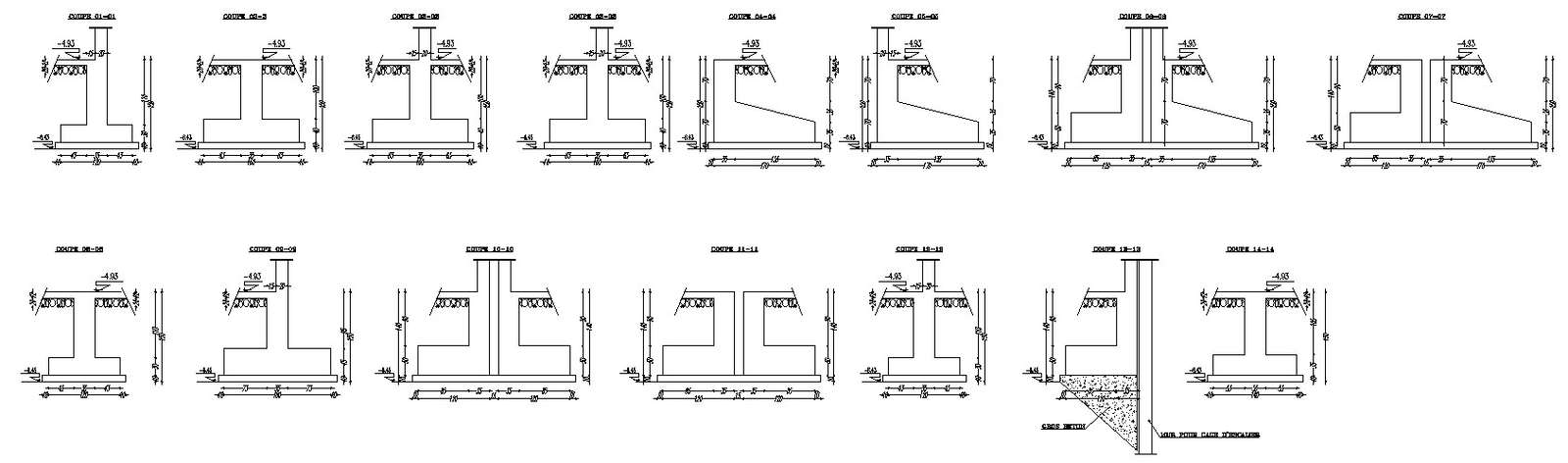 Footing details in AutoCAD 2D drawing, CAD file, dwg file - Cadbull