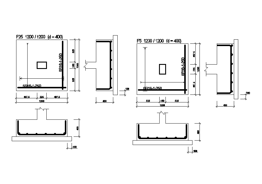 Footing Details Of 23x14m Apartment Building Is Given In This Autocad