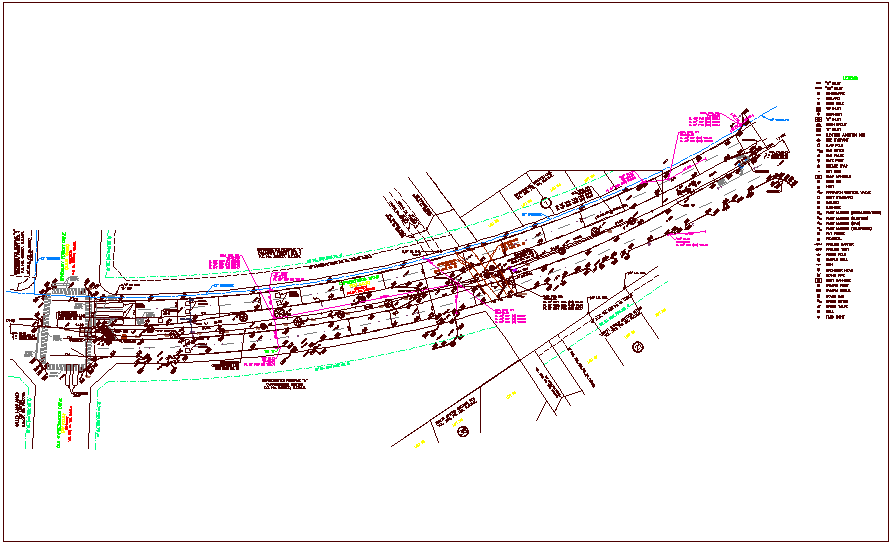 Forest drive view of road with under ground view dwg file - Cadbull