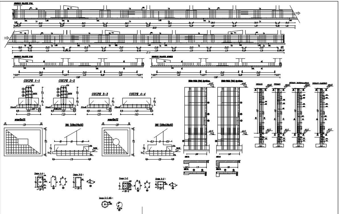 Formwork And Reinforcement Details Of Wall Pillars Foundation And