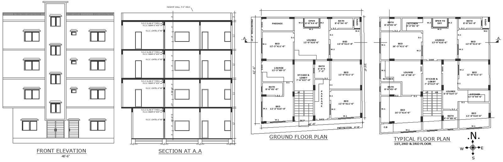 Forty nine feet by forty two feet plot size and house plan on it with ...