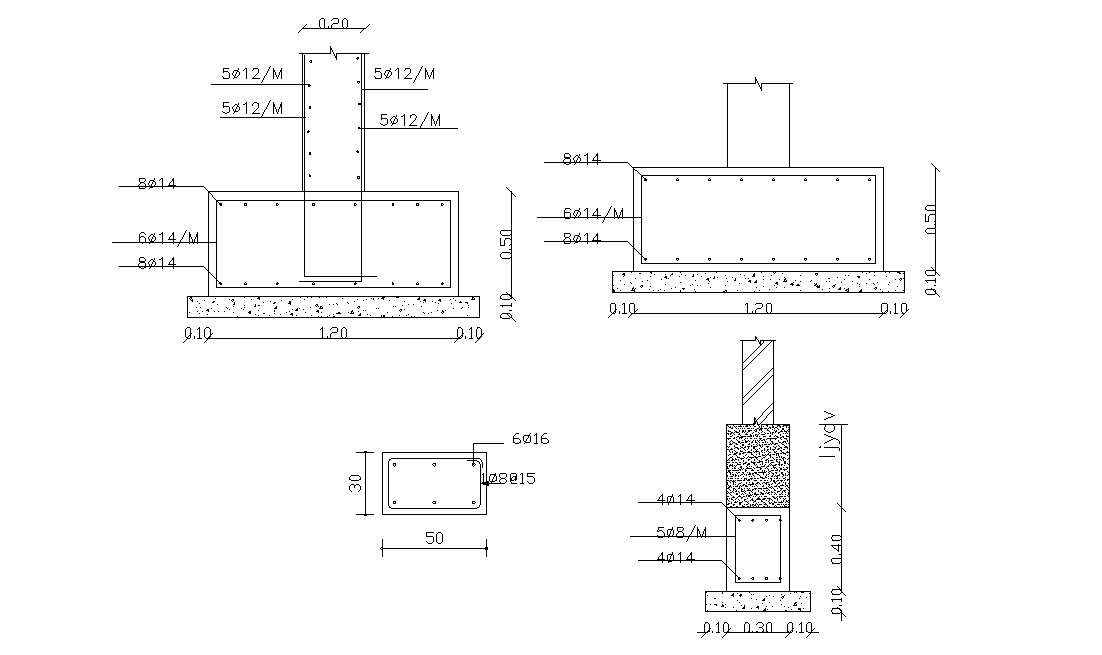 Foundation Column Structure Design Free Download - Cadbull