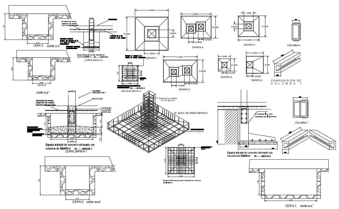 Foundations Details Dwg Section For Autocad Foundations Details Dwg