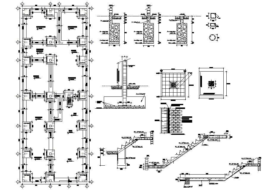 Foundation Plan Autocad File Cadbull