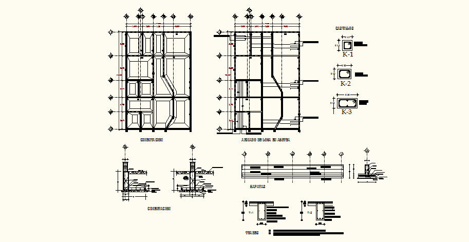 Plan Of Foundation In Autocad File - Cadbull