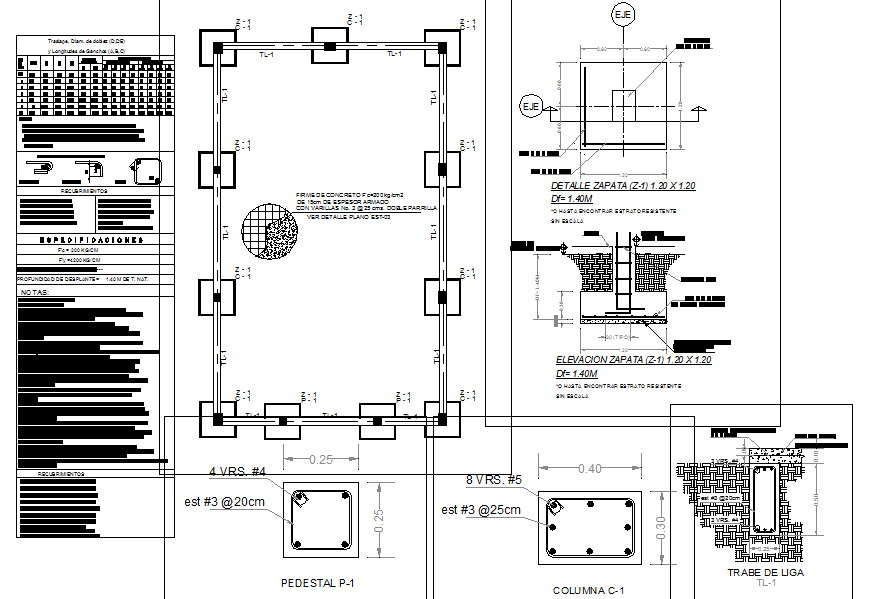 Detail Drawing Of Column Foundation In Dwg File Cadbull