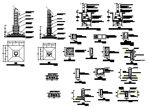 Foundation detail drawing of Clinic health design drawing - Cadbull