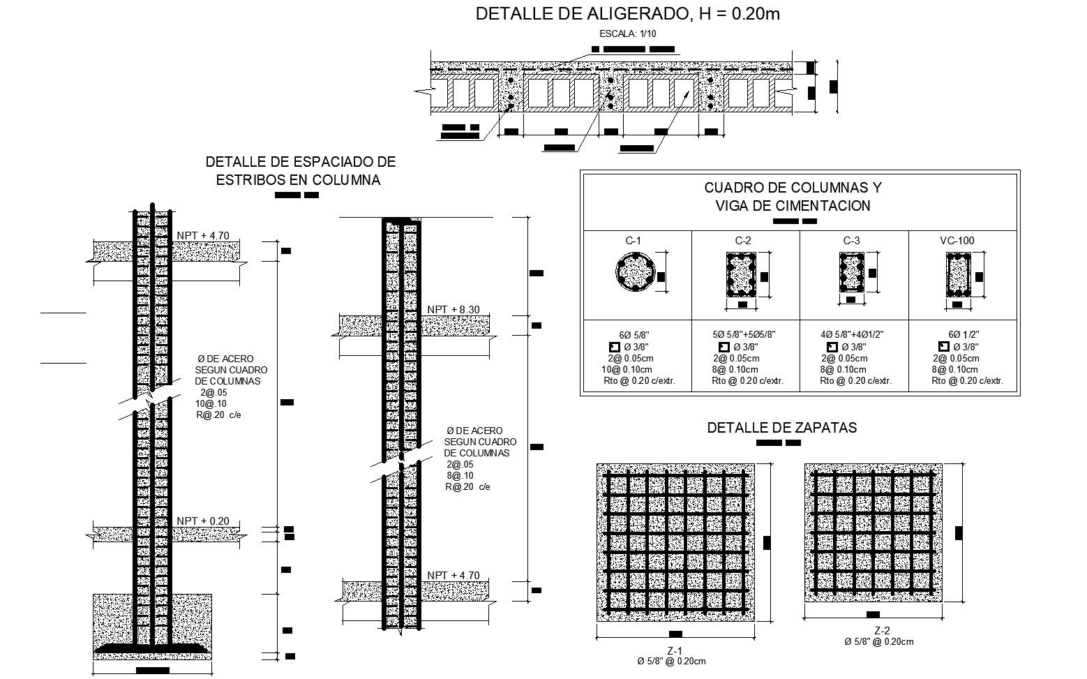 Foundation of multi-use store plan elevation detail dwg file. - Cadbull