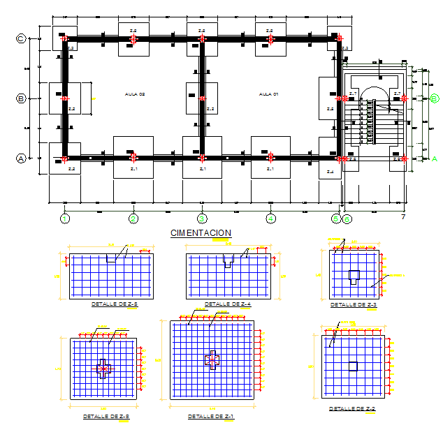 Foundation plan and elevation detail dwg file - Cadbull