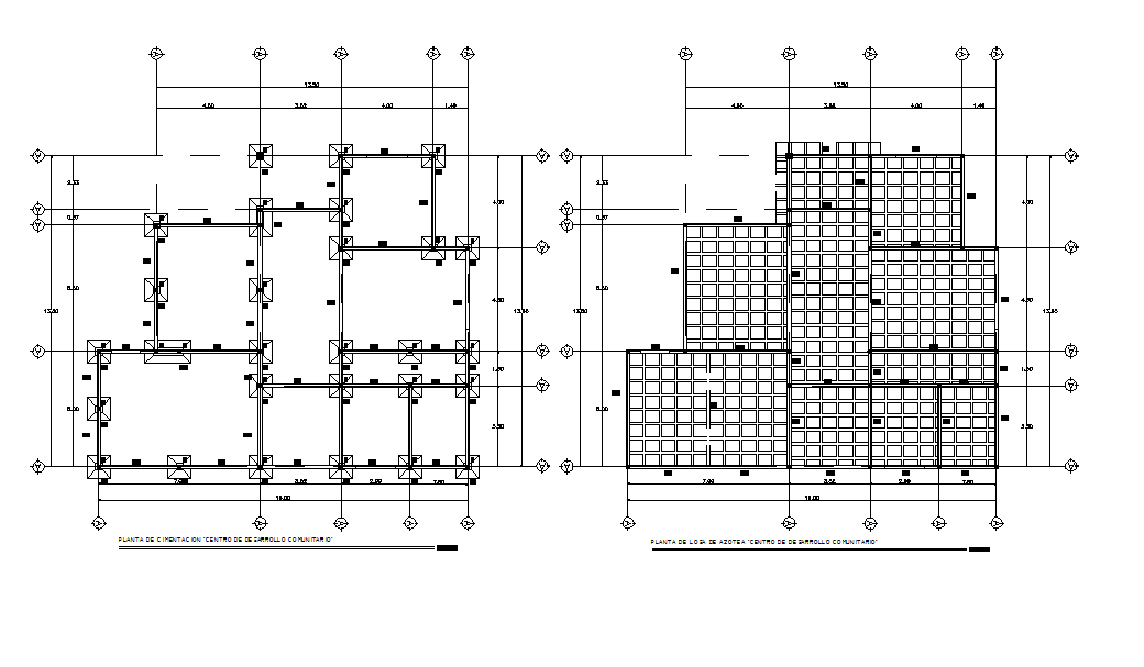 Foundation plan and roof plan detail dwg file - Cadbull