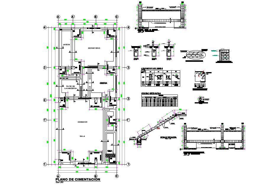 Foundation Plan And Section Detail Autocad File Cadbull