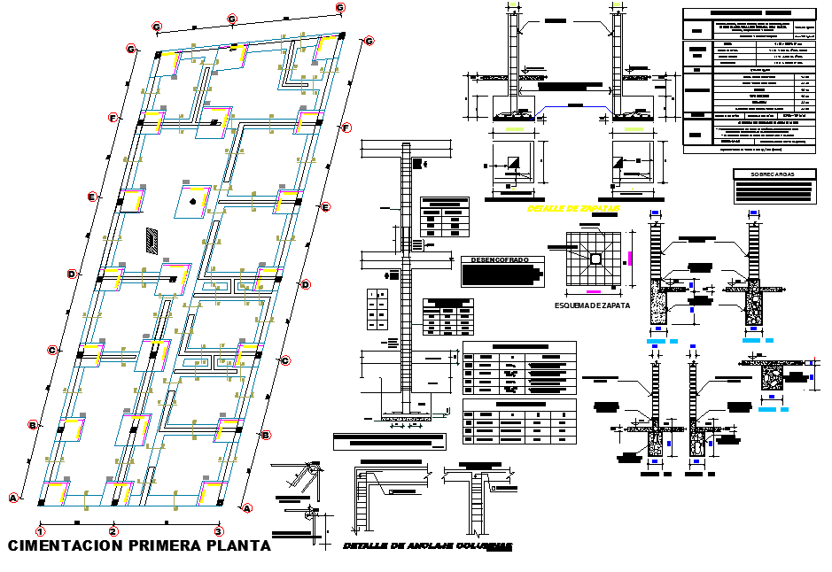 Foundation Plan And Section Detail Autocad File - Cadbull