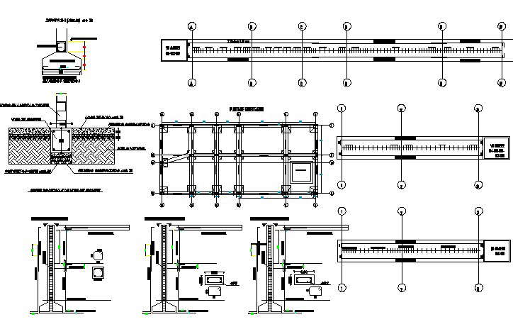 Foundation plan and section detail dwg file - Cadbull