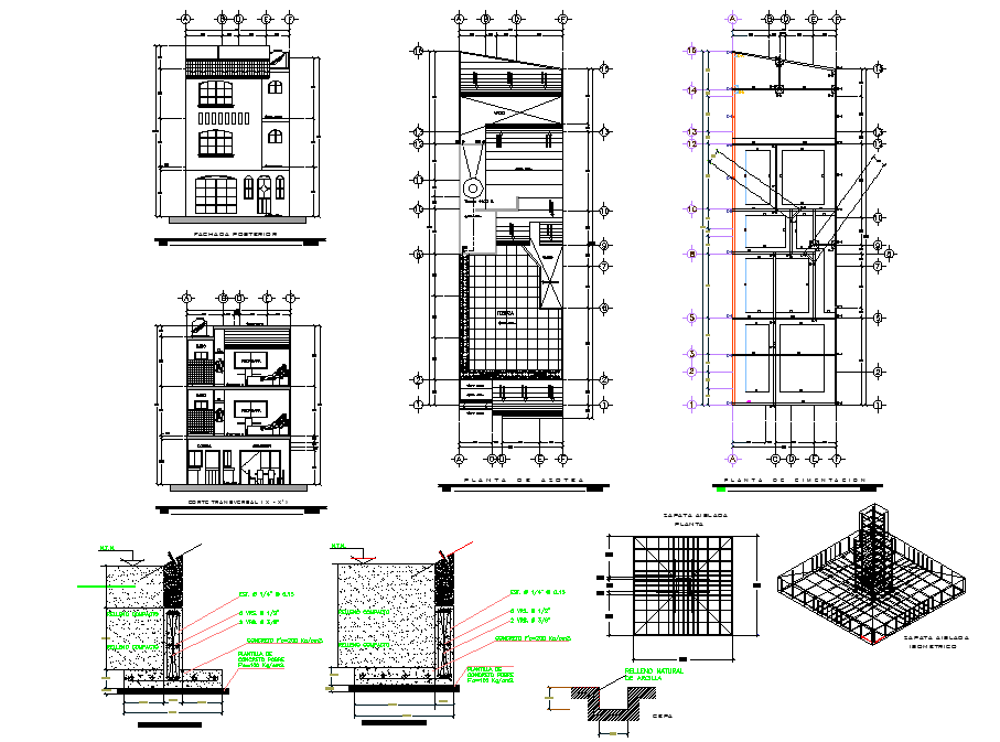 Foundation Plan And Section Detail Dwg File Cadbull