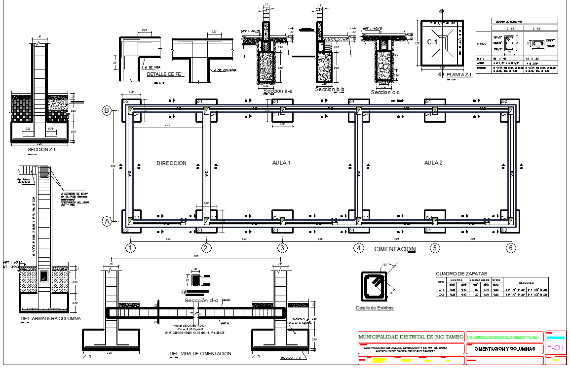 Footing And Column Plan And Section Plan Detail Dwg File Cadbull Images