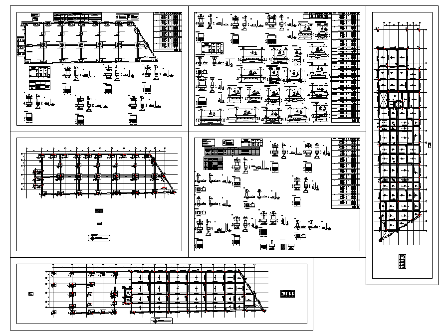 Foundation plan layout and structure member specification detail view ...