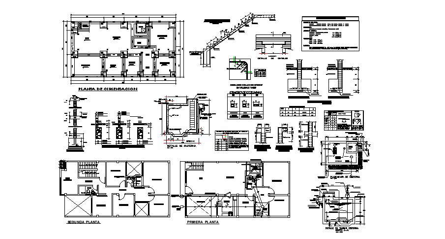 Foundation Plan Of Residential House 800mtr X 1500mtr With Detail Dimension In Dwg File Cadbull