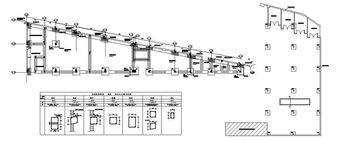 Foundation plan with column structure details of transport floor dwg ...