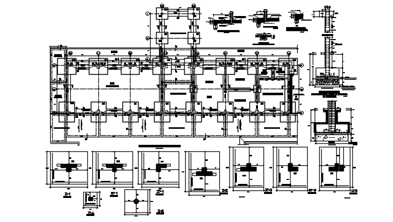 Foundation working plan detail dwg file - Cadbull