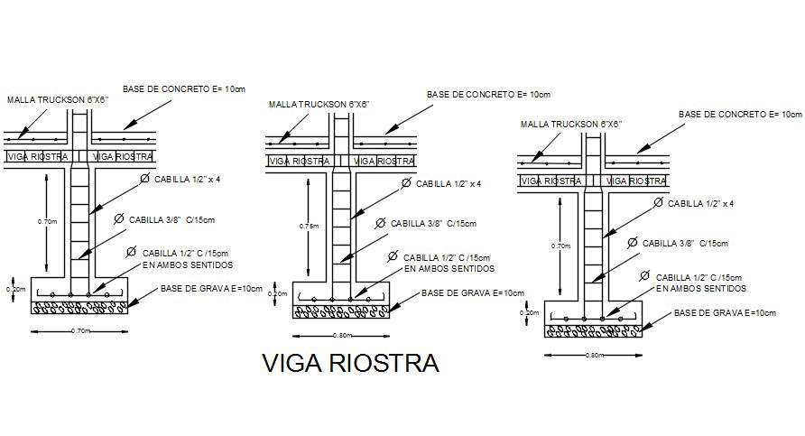 Plinth Beam Section Autocad Dwg Cadbull Detail Grating Drawings Beams ...