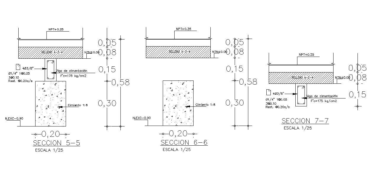 Foundation With Beam Section CAD Drawing Download Free DWG File - Cadbull