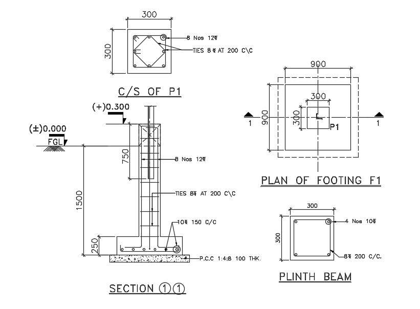 Foundation detail. Download autocad dwg free file | CADBULL - Cadbull