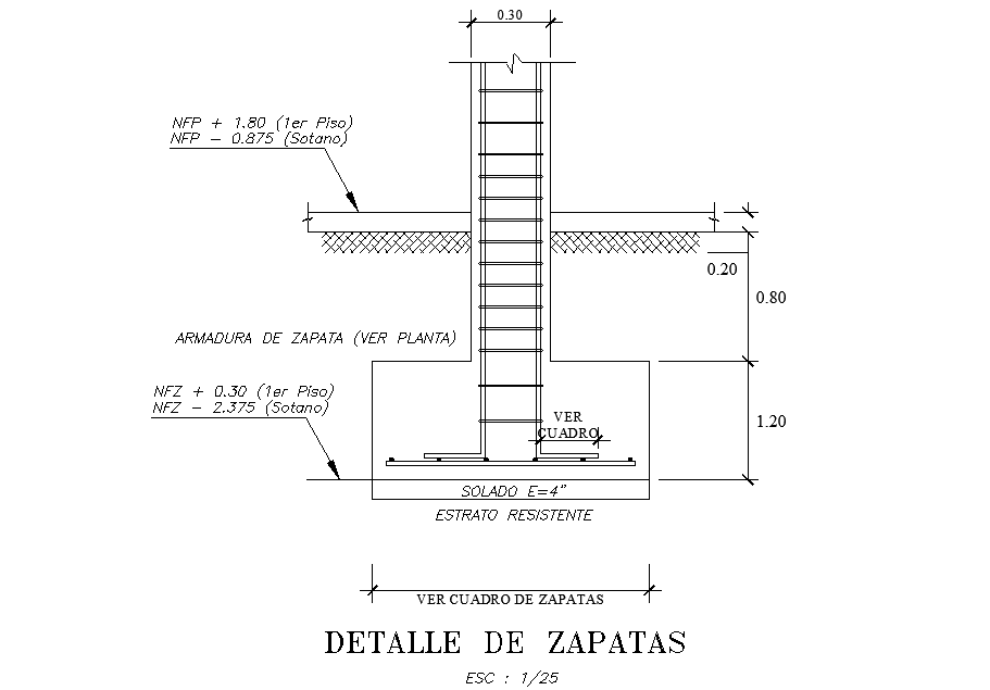 Foundation detail drawing is given for 10x20m office plan in this ...