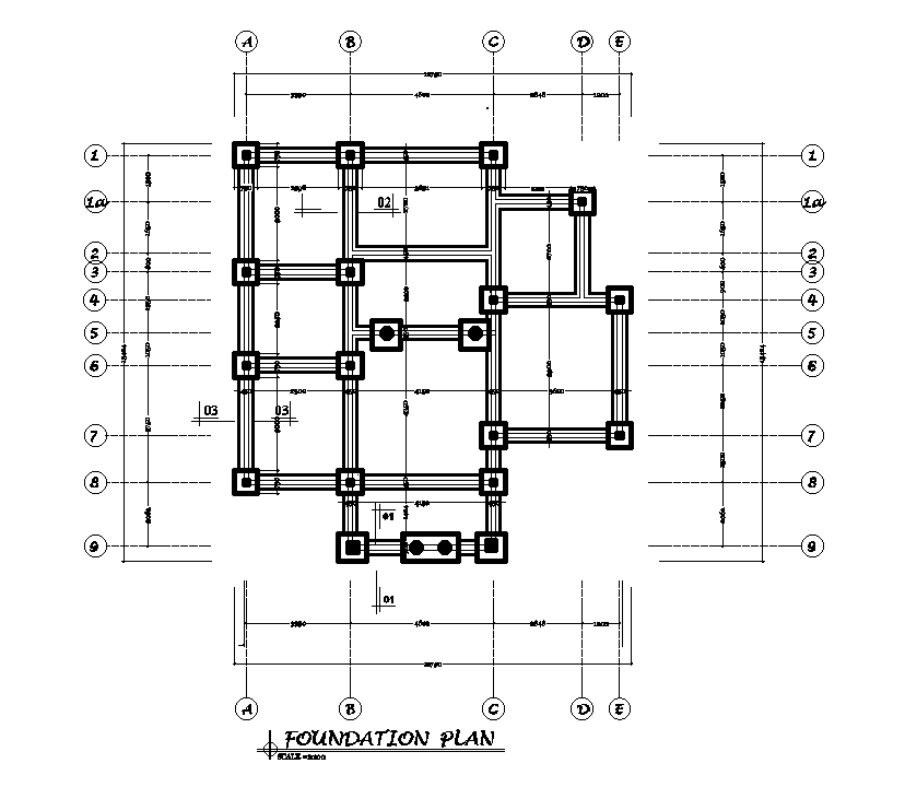 Foundation Plan And Layout Plan Details Of Single Story House Dwg File Images