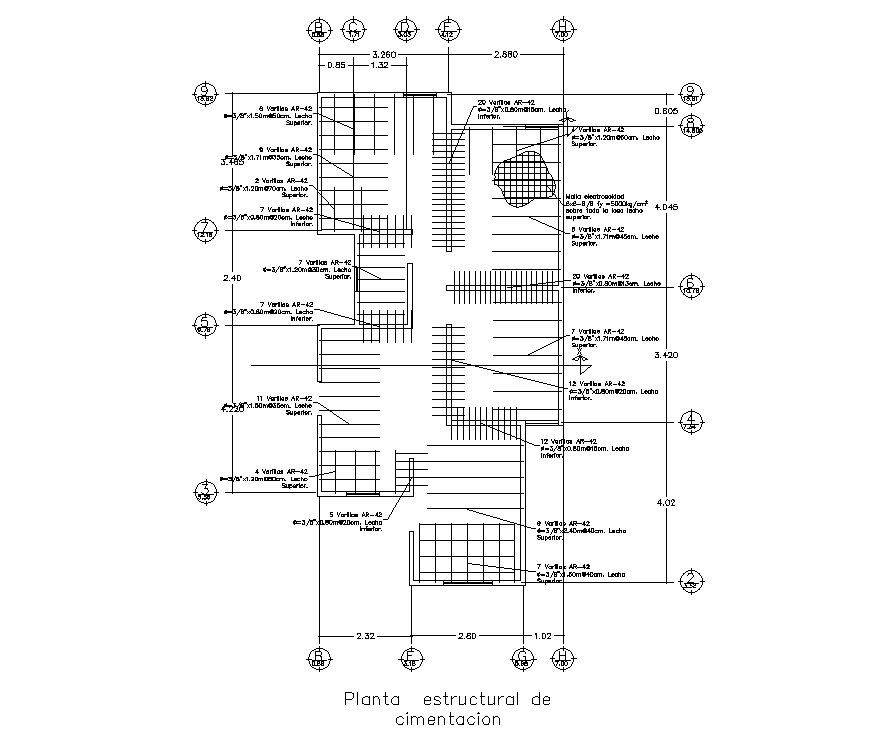 Foundation Layout Of 7x17m House Plan Is Given In This Autocad Drawing Filedownload The Autocad