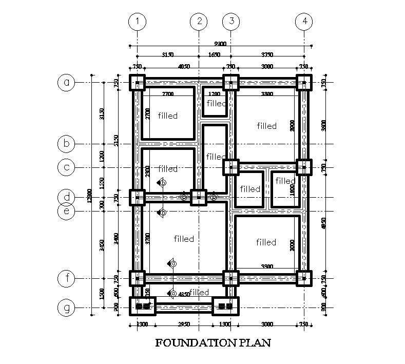 House Foundation Plan Drawing