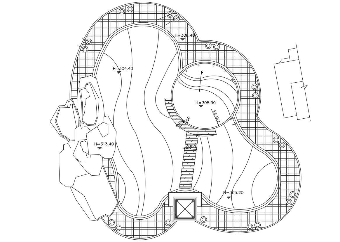 Fountain Free CAD drawing - Cadbull