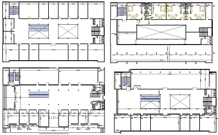 Four flooring shopping mall floor plan layout details dwg