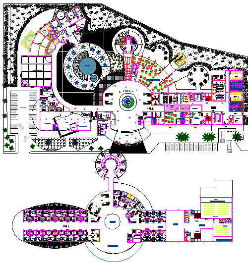 Four star hotel dwg file - Cadbull