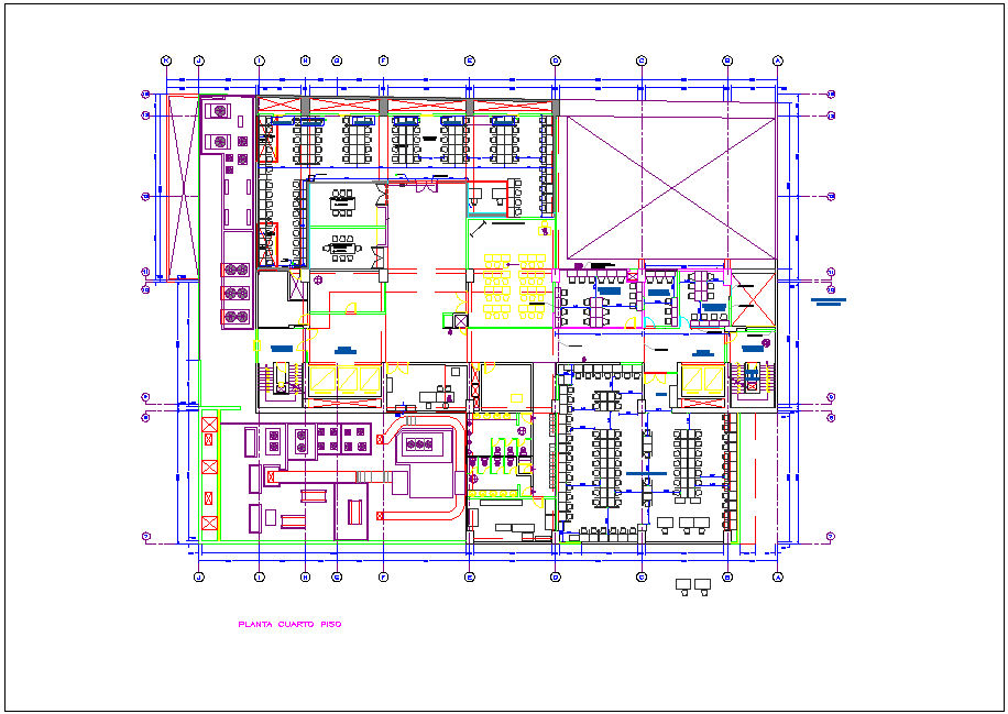 Fourth floor plan of Washington office dwg file - Cadbull