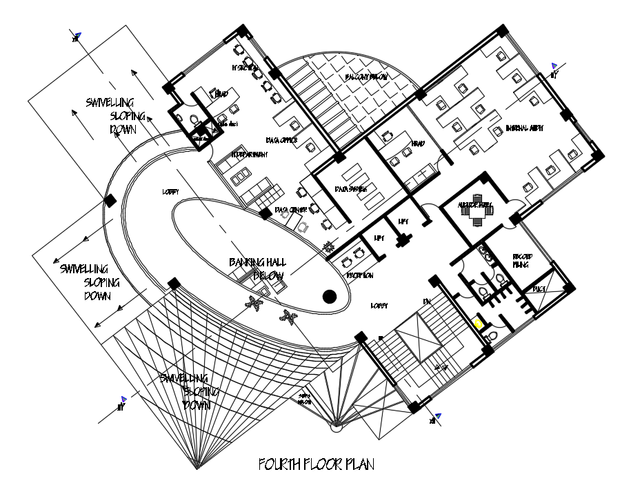 Fourth-floor plan of the office detail defined in this AutoCAD file ...