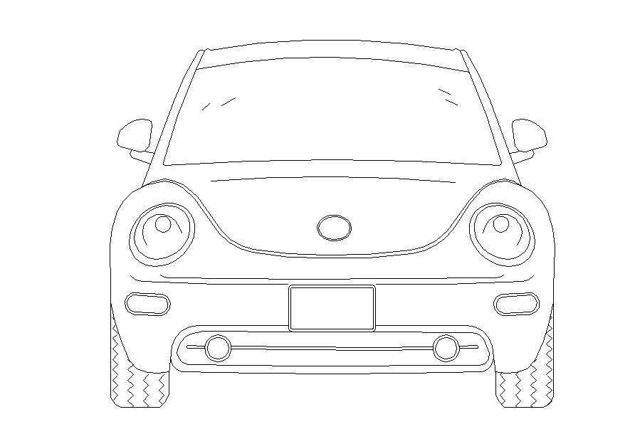 Free 2d Car Drawing CAD file download Cadbull