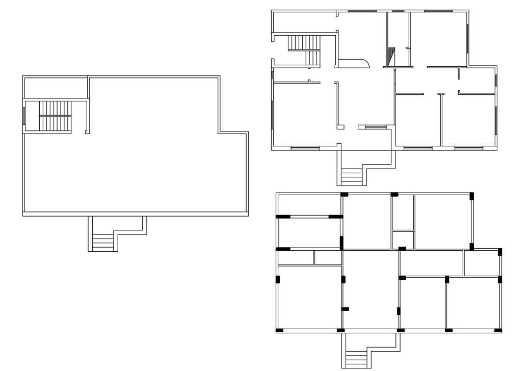 Free 3 BHK House Floor Plan AutoCAD Drawing - Cadbull