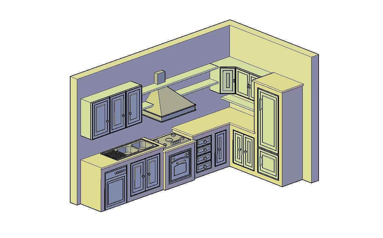 Free 3d Kitchen Design DWG File Download - Cadbull