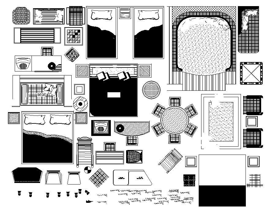 Free Autocad Furniture Blocks Cadbull 4507