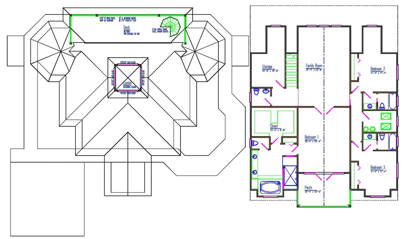 Free Download 3 Bedroom Bungalow Design With Terrace Plan AutoCAD File ...