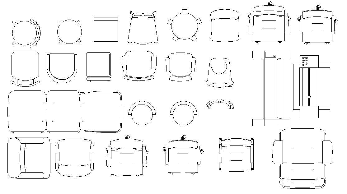 Free Download Chair CAD Blocks Elevation Design - Cadbull