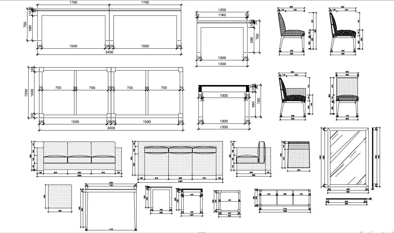 Free Download Furniture AutoCAD Plans dwg File - Cadbull