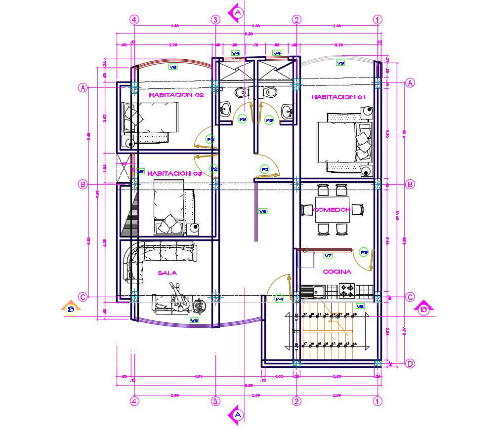 Free Download House Autocad design - Cadbull