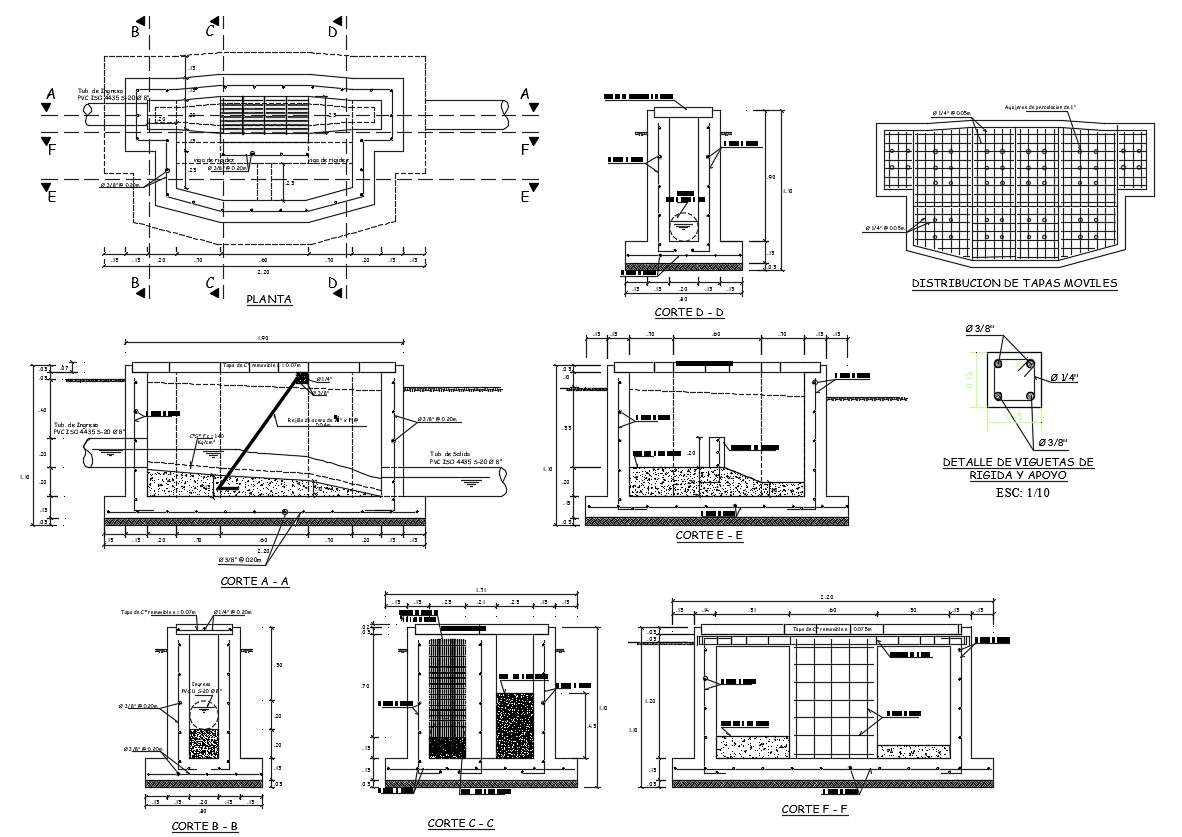 Free Download Rcc Water Tank Design With Plan And Sections Autocad File ...