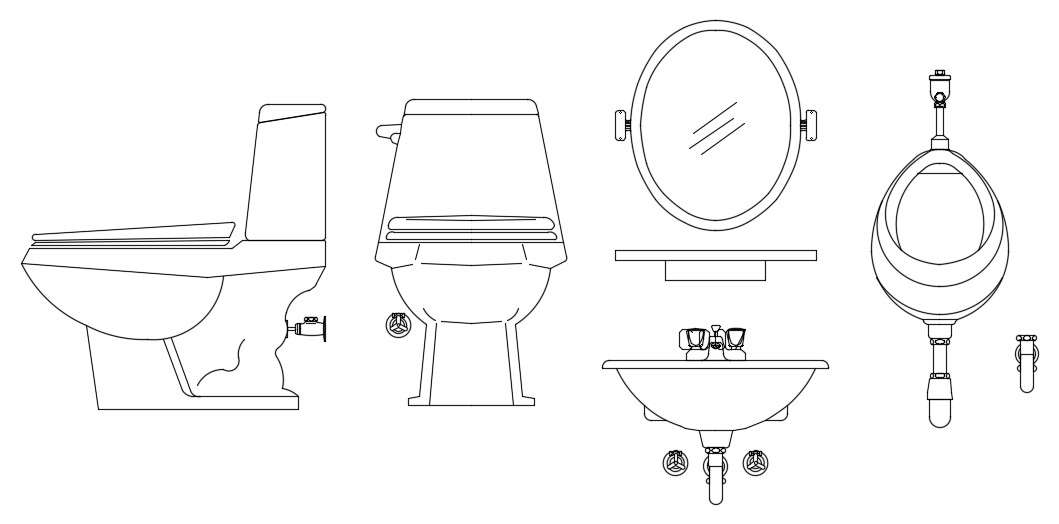 Free Download Sanitary Autocad Blocks 2d Drawing Cadbull 6192