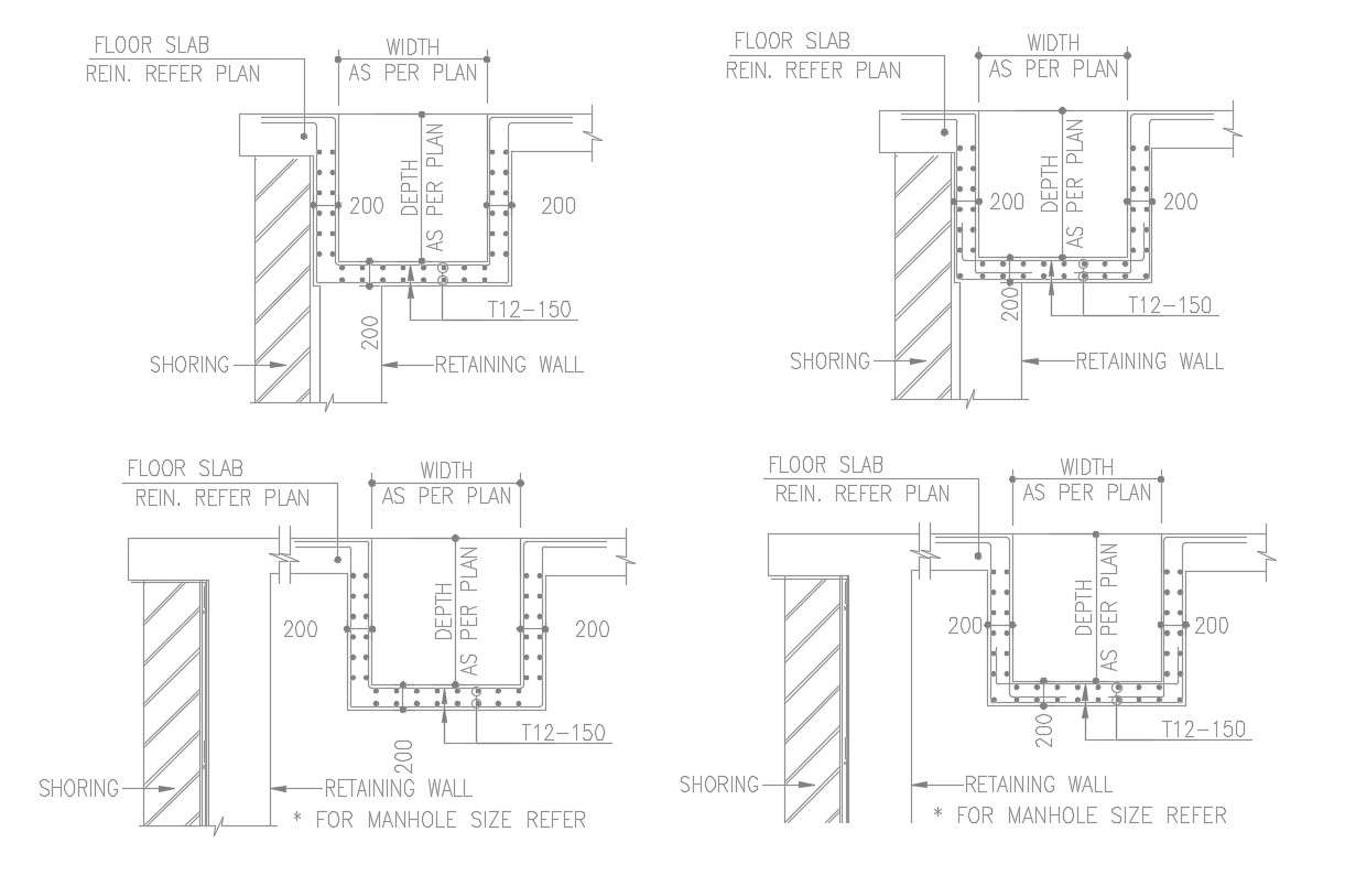 Free Download Structure Design Of Manhole Dwg File Cadbull