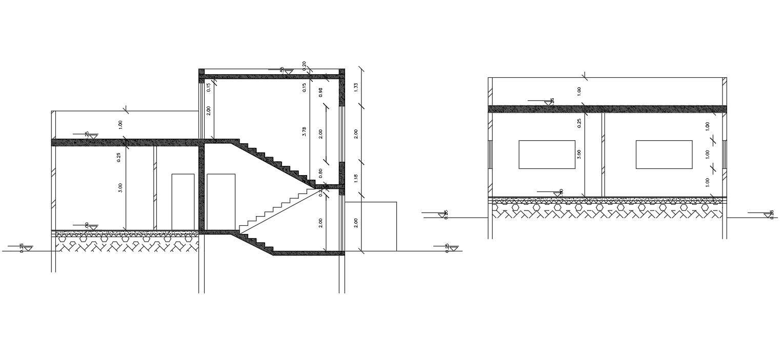 Free House Section AutoCAD Drawing - Cadbull