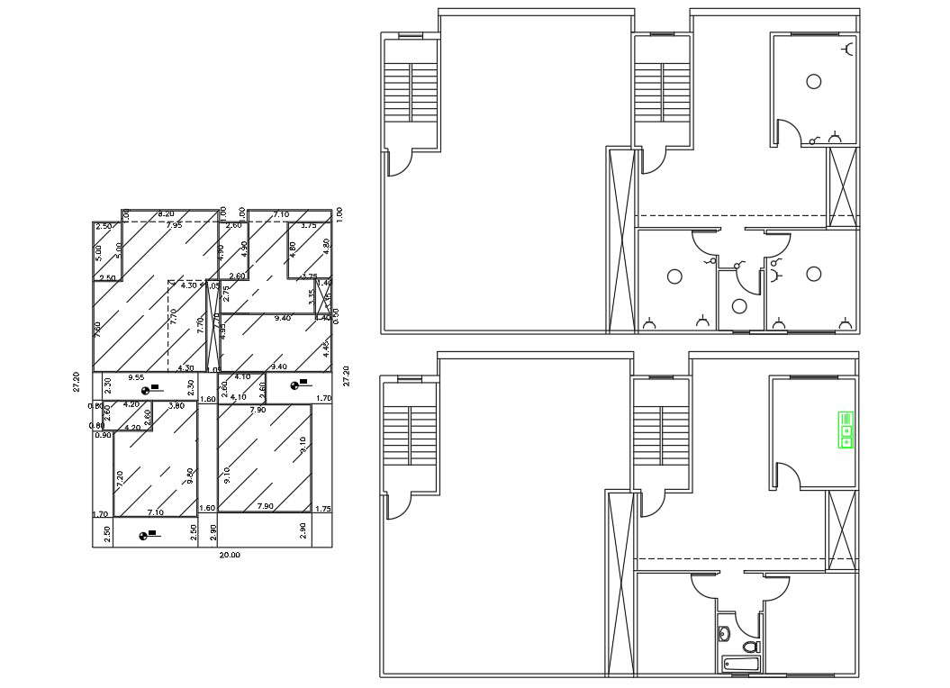 Free 2 Bhk Apartment House Floor Plan Design Dwg File Cadbull